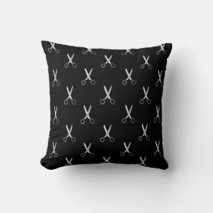 Cojín Decorativo Tijeras Antiguas Patrón Minimalista Negro