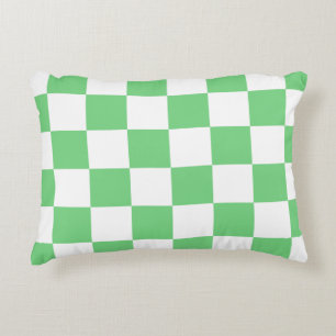 Cojín Decorativo Tile Y2K del tablero de ajedrez verde retro