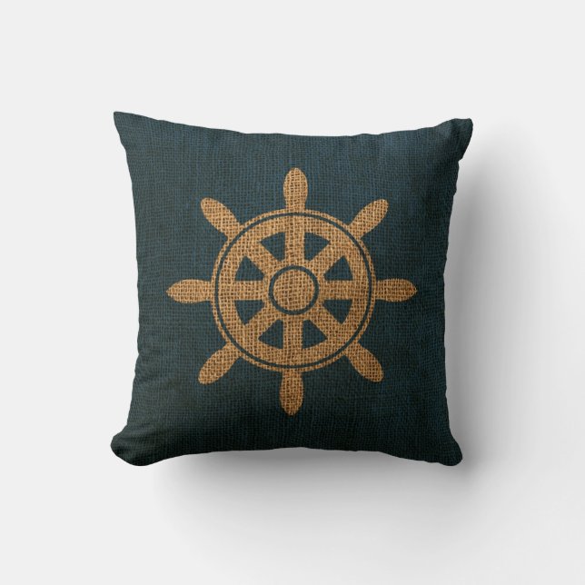 Cojín Decorativo Timón náutico del barco (Anverso)