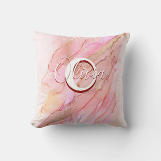 Cojín Decorativo Tinta blanda de alcohol con líquido rosa