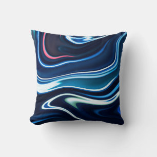 Cojín Decorativo Tinta de mármol colorida. Textura de patrón de már