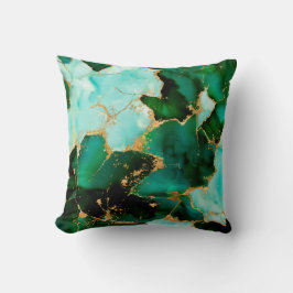 Cojín Decorativo Tintas de esmeralda y oro