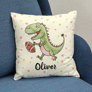 Cojín Decorativo Tiny Trex Jugando Fútbol Personalizado