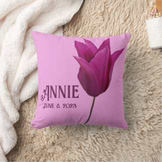 Cojín Decorativo Típica rosada Annie nombre personalizable bebé