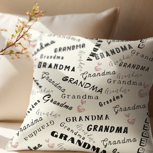 Cojín Decorativo Tipografía Abuela Texto Personalizado