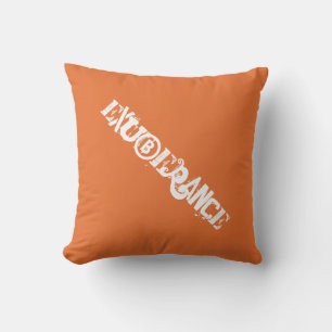 Cojín Decorativo Tipografía angustiado de exuberancia naranja
