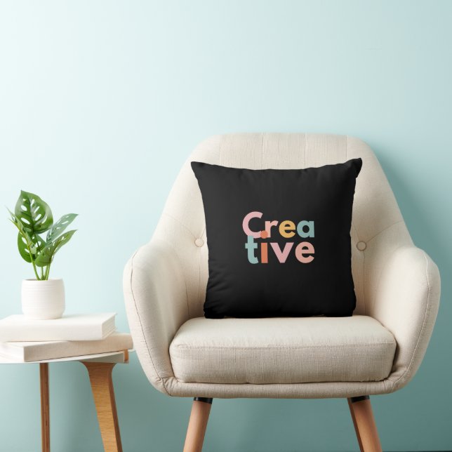 Cojín Decorativo Tipografía Creativa (Silla)