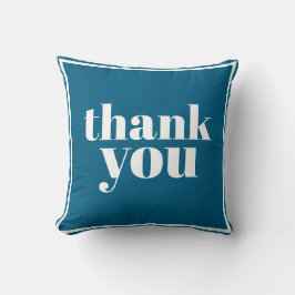 Cojín Decorativo Tipografía de agradecimiento minimalista azul