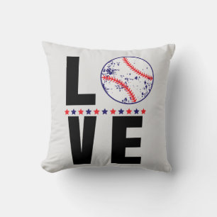 Cojín Decorativo Tipografía de amor al béisbol