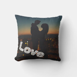 Cojín Decorativo Tipografía de Amor Personalizada Foto