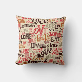 Cojín Decorativo Tipografía de amor vintage