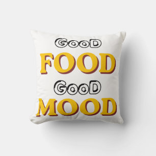 Cojín Decorativo Tipografía de Buena Comida Buen Ánimo