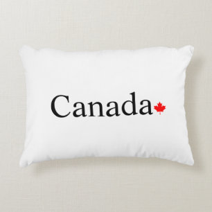 Cojín Decorativo Tipografía de Canadá con hojas de arce rojas blanc