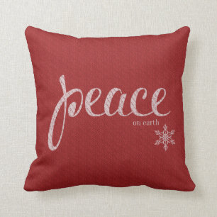 Cojín Decorativo Tipografía de copos de nieve de paz