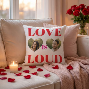 Cojín Decorativo Tipografía de corazón del día de San Valentín de a