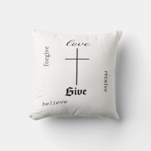 Cojín Decorativo Tipografía de cruz cristiana minimalista Amar Pe
