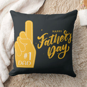 Cojín Decorativo Tipografía de dedo de espuma Número Uno Papá