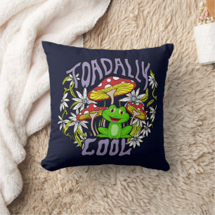 Cojín Decorativo Tipografía de flores y ranas coloridas de Guay