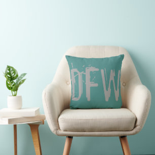 Cojín Decorativo Tipografía de Grunge del Aeropuerto DFW