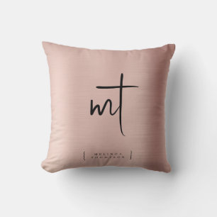 Cojín Decorativo Tipografía de guiones de las iniciales monogramada