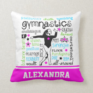 Cojín Decorativo Tipografía de la gimnasia con el monograma