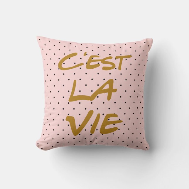 Cojín Decorativo Tipografía de La Vie de C'est La Polka Dots Pillow (Anverso)