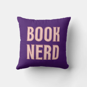 Cojín Decorativo Tipografía de Lectora Friki de Libros Morado
