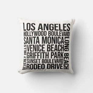 Cojín Decorativo Tipografía de Los Ángeles - Arte Word de Californi