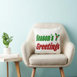 Cojín Decorativo Tipografía de los Navidades de Seasons Greetings H
