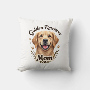 Cojín Decorativo Tipografía de mamá amante de los perros Retriever 