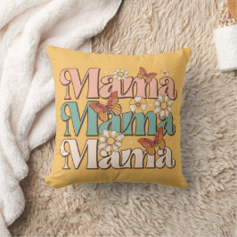Cojín Decorativo Tipografía de mamas de mariposa floral amarilla re
