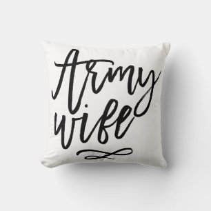 Cojín Decorativo Tipografía de moda - Esposa del ejército