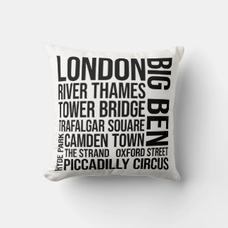 Cojín Decorativo Tipografía de monumentos de Londres - Arte Word de