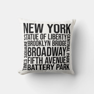 Cojín Decorativo Tipografía de monumentos de Nueva York - Arte Word