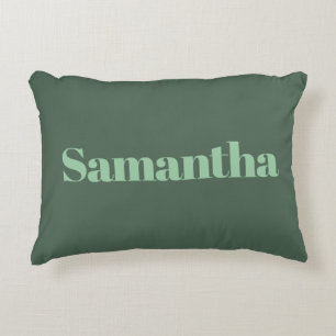 Cojín Decorativo Tipografía de nombre personalizado elegante | Verd
