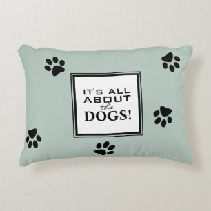Cojín Decorativo Tipografía de pata de perro lindo para amantes de