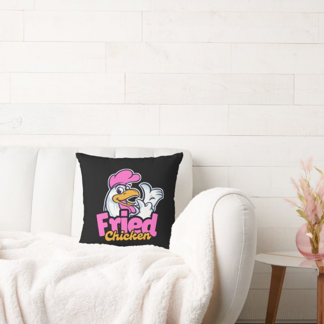Cojín Decorativo Tipografía de pollo (Sofá)