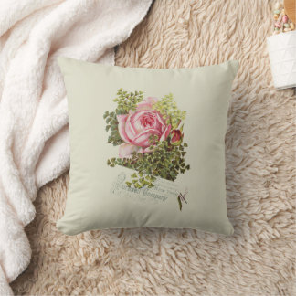 Cojín Decorativo Tipografía de rosa de color rosa de color verde pa