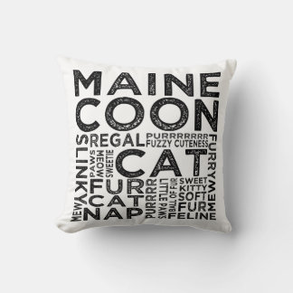 Cojín Decorativo Tipografía del gato Maine Coon