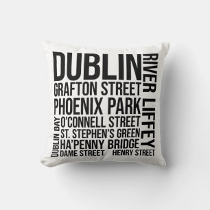 Cojín Decorativo Tipografía emblemática de Dublín - Arte Word de Ir