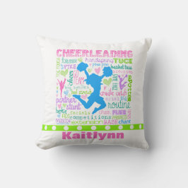 Cojín Decorativo Tipografía en colores pastel personalizada de las