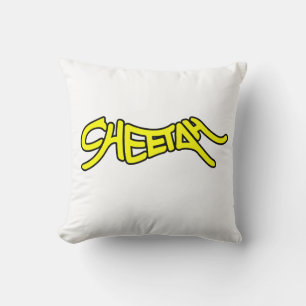 Cojín Decorativo Tipografía estilo grafiti de guepardo negrita amar