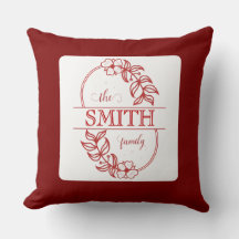 Tipografía Familiar Personalizada Burgundy Floral