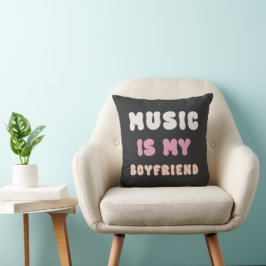 Cojín Decorativo Tipografía Groovy de los años 70 - La música es mi