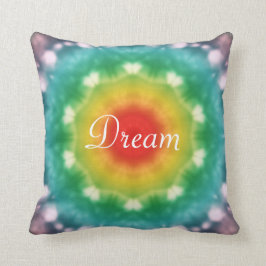 Cojín Decorativo Tipografía ideal del arco iris del Hippie