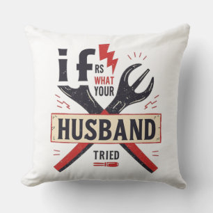 Cojín Decorativo Tipografía Mecánica Vintage para Marido