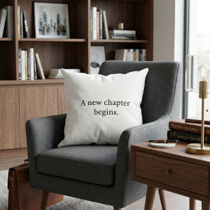 Cojín Decorativo Tipografía moderna simple y chic en negro y blanco