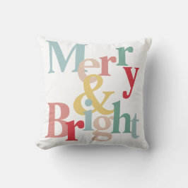 Cojín Decorativo Tipografía navidad Merry y brillante