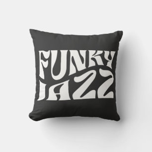 Cojín Decorativo Tipografía Negrita de Música Jazz Funky
