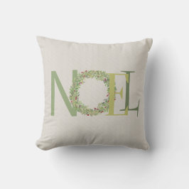 Cojín Decorativo Tipografía NOEL con cortina de Navidad